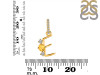 Citrine & White Topaz Alphabet E Pendant CIT-RDA-83.