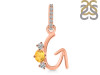 Citrine & White Topaz Alphabet G Pendant CIT-RDA-85.