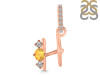 Citrine & White Topaz Alphabet H Pendant CIT-RDA-86.