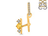 Citrine & White Topaz Alphabet H Pendant CIT-RDA-86.