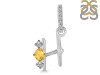 Citrine & White Topaz Alphabet H Pendant CIT-RDA-86.
