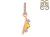 Citrine & White Topaz Alphabet I Pendant CIT-RDA-87.