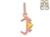 Citrine & White Topaz Alphabet J Pendant CIT-RDA-88.