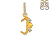 Citrine & White Topaz Alphabet J Pendant CIT-RDA-88.