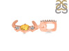 Citrine & White Topaz Alphabet J Pendant CIT-RDA-88.