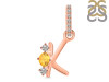 Citrine & White Topaz Alphabet K Pendant CIT-RDA-89.