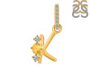 Citrine & White Topaz Alphabet K Pendant CIT-RDA-89.