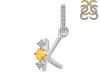 Citrine & White Topaz Alphabet K Pendant CIT-RDA-89.
