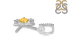 Citrine & White Topaz Alphabet K Pendant CIT-RDA-89.