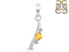 Citrine & White Topaz Alphabet I Pendant CIT-RDA-9.