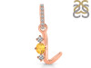Citrine & White Topaz Alphabet L Pendant CIT-RDA-90.