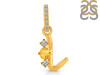 Citrine & White Topaz Alphabet L Pendant CIT-RDA-90.