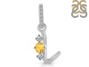 Citrine & White Topaz Alphabet L Pendant CIT-RDA-90.