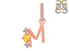 Citrine & White Topaz Alphabet M Pendant CIT-RDA-91.