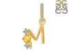 Citrine & White Topaz Alphabet M Pendant CIT-RDA-91.