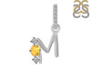 Citrine & White Topaz Alphabet M Pendant CIT-RDA-91.