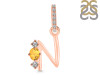 Citrine & White Topaz Alphabet N Pendant CIT-RDA-92.