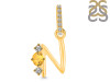 Citrine & White Topaz Alphabet N Pendant CIT-RDA-92.