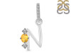 Citrine & White Topaz Alphabet N Pendant CIT-RDA-92.