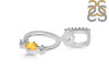 Citrine & White Topaz Alphabet O Pendant CIT-RDA-93.