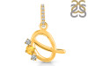Citrine & White Topaz Alphabet Q Pendant CIT-RDA-95.