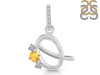 Citrine & White Topaz Alphabet Q Pendant CIT-RDA-95.