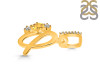 Citrine & White Topaz Alphabet Q Pendant CIT-RDA-95.
