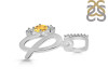 Citrine & White Topaz Alphabet Q Pendant CIT-RDA-95.