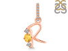Citrine & White Topaz Alphabet R Pendant CIT-RDA-96.