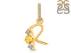 Citrine & White Topaz Alphabet R Pendant CIT-RDA-96.