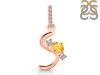Citrine & White Topaz Alphabet S Pendant CIT-RDA-97.