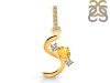 Citrine & White Topaz Alphabet S Pendant CIT-RDA-97.