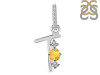 Citrine & White Topaz Alphabet T Pendant CIT-RDA-98.