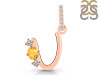 Citrine & White Topaz Alphabet U Pendant CIT-RDA-99.