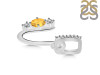 Citrine & White Topaz Alphabet U Pendant CIT-RDA-99.