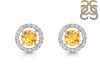 Citrine & White Topaz Stud Earring CIT-RDE-1003.
