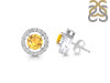 Citrine & White Topaz Stud Earring CIT-RDE-1003.