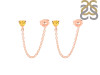 Citrine Chain Stud Earring CIT-RDE-1235.