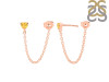 Citrine Chain Stud Earring CIT-RDE-1235.