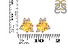 Citrine & White Topaz Stud Earring CIT-RDE-1260.