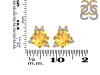 Citrine & White Topaz Stud Earring CIT-RDE-1260.