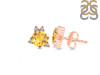 Citrine & White Topaz Stud Earring CIT-RDE-1260.
