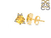 Citrine & White Topaz Stud Earring CIT-RDE-1260.