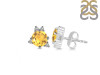 Citrine & White Topaz Stud Earring CIT-RDE-1260.