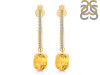 Citrine & White Topaz Hoop Earring CIT-RDE-1469.
