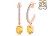 Citrine & White Topaz Hoop Earring CIT-RDE-1469.