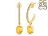 Citrine & White Topaz Hoop Earring CIT-RDE-1469.