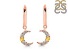 Citrine & White Topaz Hoop Earring CIT-RDE-1471.