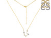 Aquarius Zodiac Star Constellation Citrine & White Topaz Necklace CIT-RDN-487.