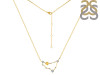 Capricorn Zodiac Star Constellation Citrine & White Topaz Necklace CIT-RDN-489.